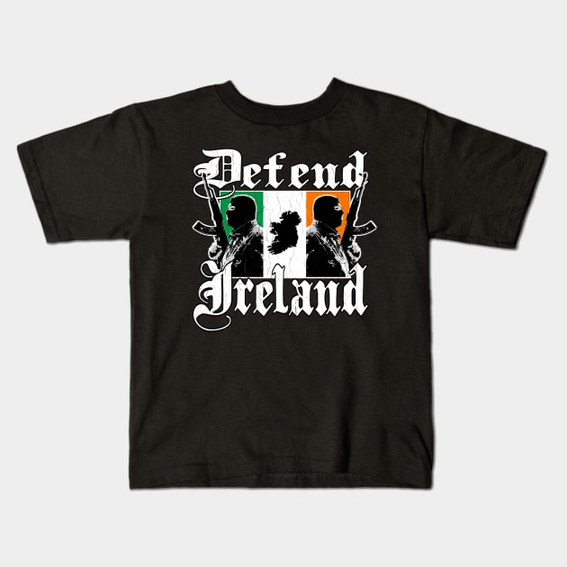 Defend Ireland (vintage distressed look) Kids T-Shirt by robotface